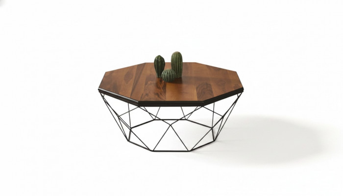 Canapé Dësch Kaffisdësch Niewendësch Braun Wunnzëmmer Design Dësch Holz