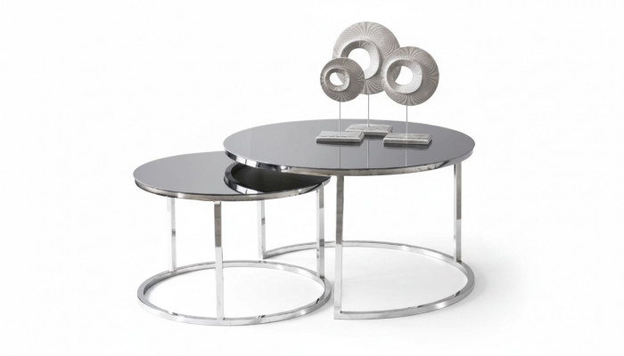 Couchtisch Luxus Set Niewentisch Kaffisdësch Sëlwer Wunnzëmmer Design