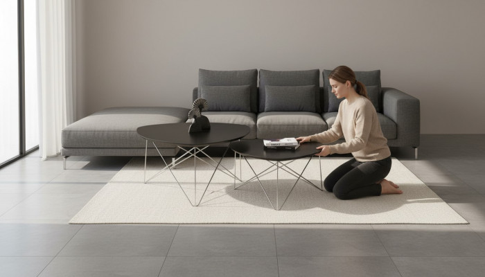 Grupp Couchtisch Beistelltisch Kaffisdësch Gro 2tlg Set Dësch Holz