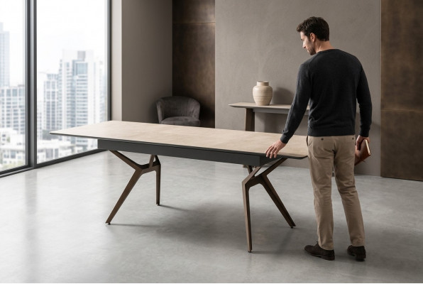 Iesszëmmerdësch Kichendësch Auszéibar Design Modern Holz Gro Dësch