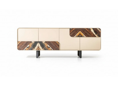 Buffet Sideboard Kommode Beige Holz Modern Miwwel Schaf Design