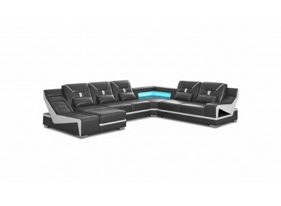 Wunnlandschaft Sofa U-Form Ecksofa Designersofa Schwaarz Eckgarnitur
