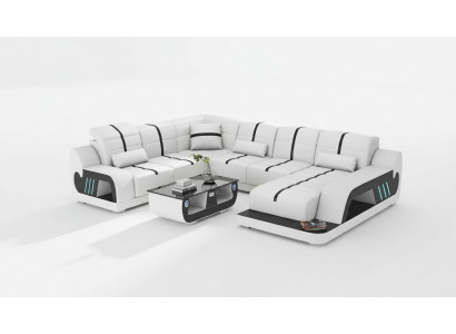 Modern Wunnlandschaft Sofa U Form Ecksofa Designersofa Wäiss Konschtlieder.