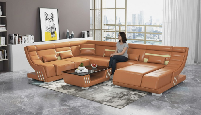 Design Sofen Wunnlandschaft Sofa U Form Ecksofa Brong Couchen Miwwelen