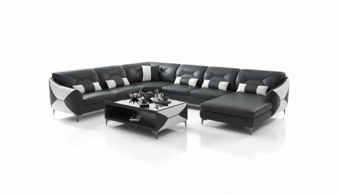Grouss Wunnlandschaft Sofas U Form Ecksofa Lieder Sofa Schwaarz Konschtlieder.