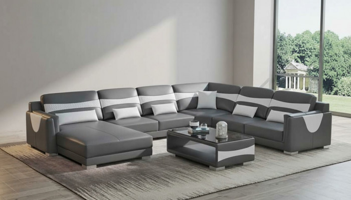 Wohnlandschaft Sofa U-Form Grouss Ecksofa Liederena Sofa Grau Konschtlieder Neit