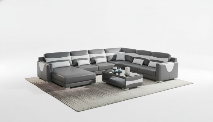 Wohnlandschaft Sofa U-Form Grouss Ecksofa Liederena Sofa Grau Konschtlieder Neit