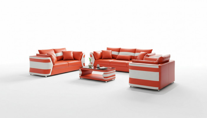 Rout Sofagarnitur Couchgarnitur Ledersofa Sofa Komplett 3tlg Sofaset