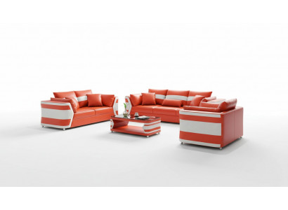 Rout Sofagarnitur Couchgarnitur Ledersofa Sofa Komplett 3tlg Sofaset