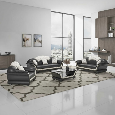Sofagarnitur Couchgarnitur Liederdivan Sofa Komplett 3tlg Sofas Schwaarz