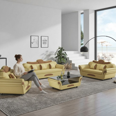 Couchsëtzer Sofasëtzer Lieder-Sofas Canapé Komplett 3 Deeler Sofasen Brong