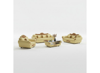 Couchsëtzer Sofasëtzer Lieder-Sofas Canapé Komplett 3 Deeler Sofasen Brong