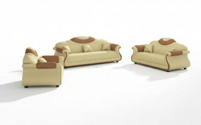 Komplett Couchgarnitur Sofagarnitur 3tlg Sofas Ledersofa Sofa Braun
