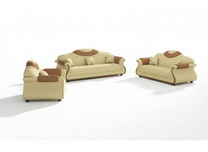 Komplett Couchgarnitur Sofagarnitur 3tlg Sofas Ledersofa Sofa Braun
