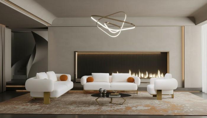 Komplett Canapé Garnitur Sofa Set Wäiss Sëtz Stoffsessel Stoffsofa Sofa