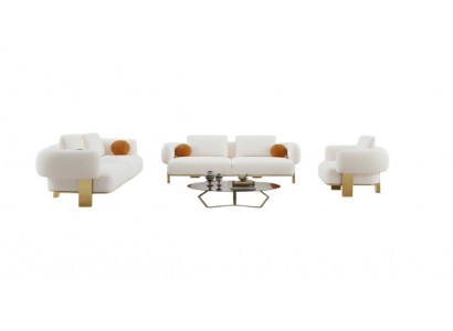 Komplett Canapé Garnitur Sofa Set Wäiss Sëtz Stoffsessel Stoffsofa Sofa