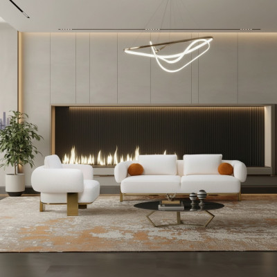 Sofagarnitur Komplett Couchgarnitur Wäiss Sëtzpolstersofa Stoffssofa