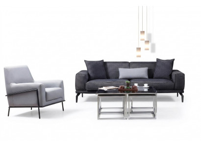 Polstersofa Komplette Canapé-Set Sofa-Set Gro Sëtz Stoffsofa