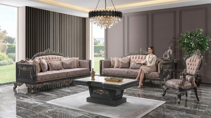 Luxus Canapé Set Komplett Canapé Set Grom Polstersofa Stoffsëff Sofasystem