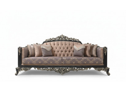 Dräisëtzer Sofa 3 Sëtzer Polstersofa Stoffsofa Béisch Barock Couchen