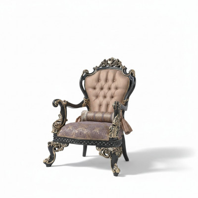 Sëtz Beige Ouerensëtz Barock Sëtzgeleeënheet Stoff Polyester Wunnzëmmer