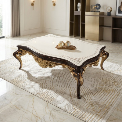 Wunnzëmmerdësch Couchtisch Bäistelltësch Konsole Beige Holz Dësch