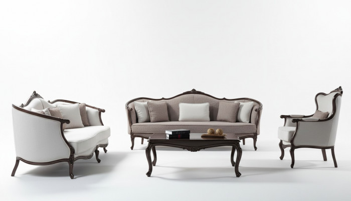Sofagarnitur Dräisëtzer Fauteuil Stoffssofa Garnitur Gro Polstersofacouch