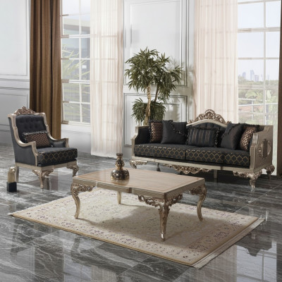 Polstersofa Garnitur Sofagarnitur Dräisëtzer Still Stoff Sofa Gro Tisch 3tlg