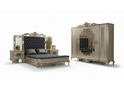Duebelbett Chesterfield Luxus Schlofkummer Garnitur Bett 5tlg Gold Better