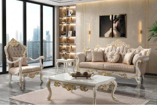 Canapé Sofagarnitur Dräisëtzer Fauteuil Sofa Garnitur Gro Polstersofa