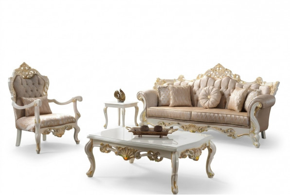 Stoffcanapé Polstercanapé Garnitur Canapé-Garnitur Gro Chesterfield Set Canapé