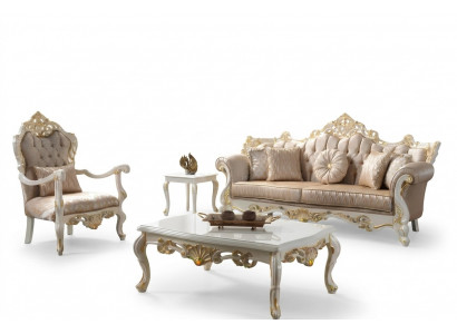 Stoffcanapé Polstercanapé Garnitur Canapé-Garnitur Gro Chesterfield Set Canapé