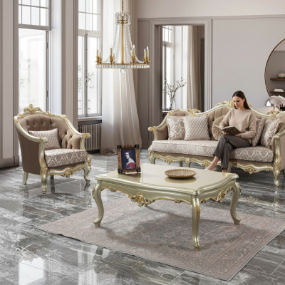 Couch Sofasucht Drësëtz Sessel Sofa Garnitur Beige Polstersofa