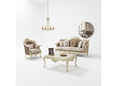 Couch Sofasucht Drësëtz Sessel Sofa Garnitur Beige Polstersofa