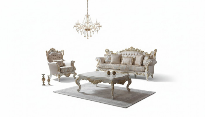 Polstersofa Komplett Couchgarnitur Sofagarnitur Beige Canapé Stoffcanapé