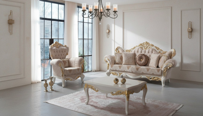 Polstersofa Komplett Couchgarnitur Sofagarnitur Beige Sofa Stoffsofa