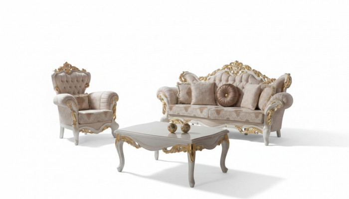 Polstersofa Komplett Couchgarnitur Sofagarnitur Beige Sofa Stoffsofa