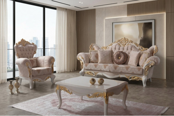 Luxus Canapégrupp Komplett Canapégrupp Beige Polstersofa Stoffsofa Sofa