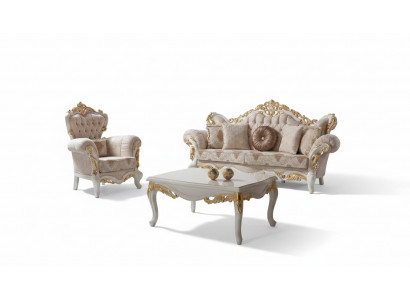 Luxus Canapégrupp Komplett Canapégrupp Beige Polstersofa Stoffsofa Sofa