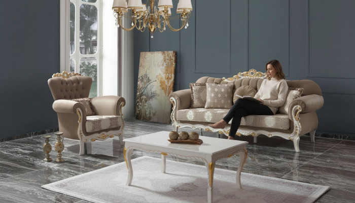 Couchgarnitur Sofagarnitur Polstersofa Stoffsofa Dräisëtzer Brong Set Sofa