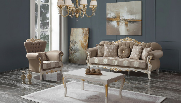 Couchgarnitur Sofagarnitur Polstersofa Stoffsofa Dräisëtzer Brong Set Sofa