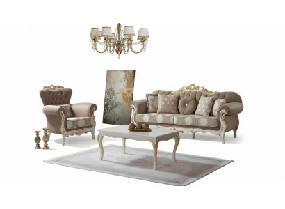 Couchgarnitur Sofagarnitur Polstersofa Stoffsofa Dräisëtzer Brong Set Sofa