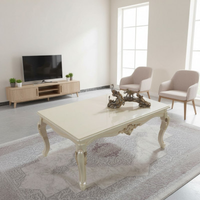 Couchtisch Wunnzëmmerdësch Säitendësch Konsolen Beige Holz Dësch