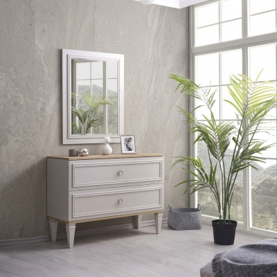 Kommode mat Spigel Schlofkummer Konsol Holz Gro Set 2tlg Modern.