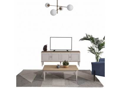 TV Stand Schaf RTV Lowboard Wunnzëmmer Gro Holz Sideboard Modern