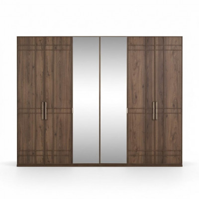 Kleederschaf Schlofzëmmer Schaf Schaf Braun Holz Spigel 6 Dieren