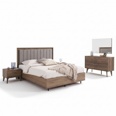Komplett Garnitur Dobbelbett Holz 5tlg Schlofkummer Brong Bett Modern