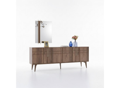 Garnitur Buffet mat Spigel Kommode Holz Braun Iesszëmmer