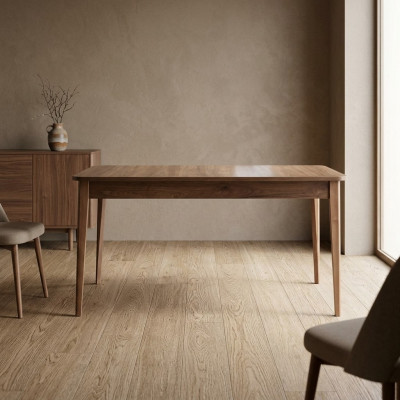 Iesszëmmerdësch Iessdësch Dësch Holz Braun Auszichbar 160 cm Iesszëmmer
