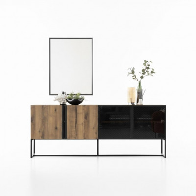 Anrichte Sideboard mat Spigel Grupp Kommode Holz Braun Iesszëmmer